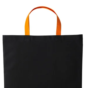Tote bag coton bicolore Varsity anses courtes RL130 — Orange