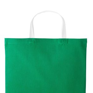 Tote bag coton bicolore Varsity anses courtes RL130 — Vert Kelly