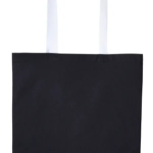 Tote bag coton bicolore Varsity anses longues RL150 — Noir