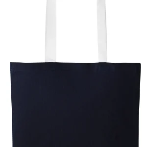 Tote bag coton bicolore Varsity anses longues RL150 — Blanc
