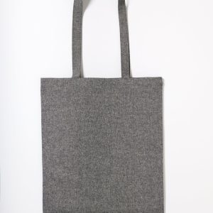 Tote bag coton recycle anses longues RL600 — Noir Chiné