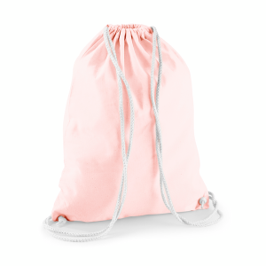 W110 sac de gym en coton — Rose pastel/Blanc