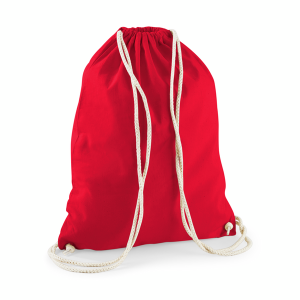 W110 sac de gym en coton — Rouge classique