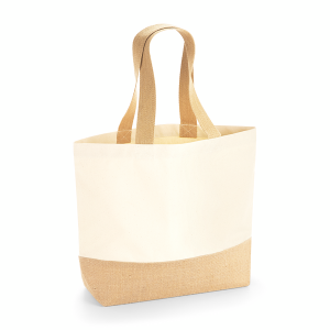 W451 Sac fourre-tout en toile avec base en jute — Naturel