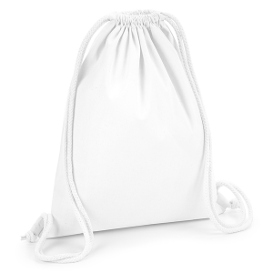 W260 Sac de gym en coton biologique de qualité — Blanc