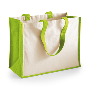 W422 Sac d'imprimeur classique en jute — Vert pomme