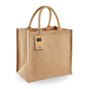 W413 Sac shopping Midi en jute — Naturel