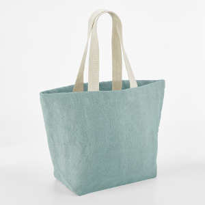 W466 Sac de plage en toile de jute effet lavé — Bleu œuf de canard