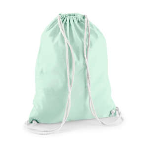 W110 sac de gym en coton — Menthe pastel/Blanc