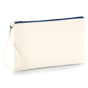 W520 Pochette en toile avec dragonne — Naturel/Marine