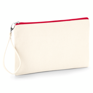 W520 Pochette en toile avec dragonne — Naturel/Rouge