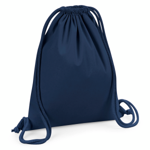 W260 Sac de gym en coton biologique de qualité — Marine française