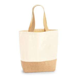 W450 Sac shopping en toile avec base en jute — Naturel