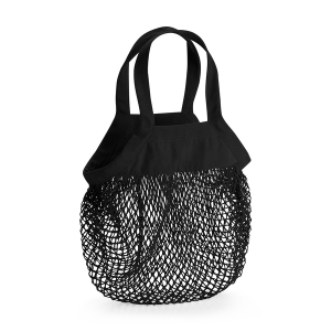 W151 Mini Filet à Provisions en Coton Biologique — Noir