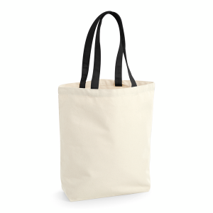W671 Sac shopping Camden en coton commerce équitable — Naturel/Noir
