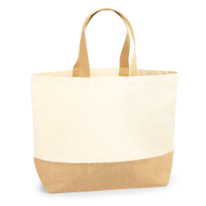 W452 Sac fourre-tout en toile avec base en jute XL — Naturel
