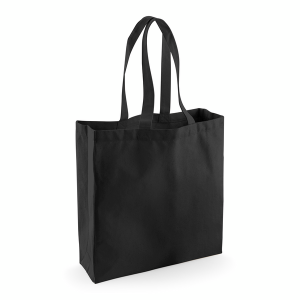 W623 Sac shopping classique en coton commerce équitable — Noir