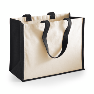 W422 Sac d'imprimeur classique en jute — Noir