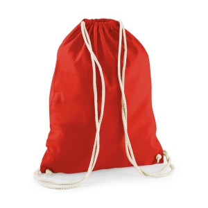 W110 sac de gym en coton — Rouge vif