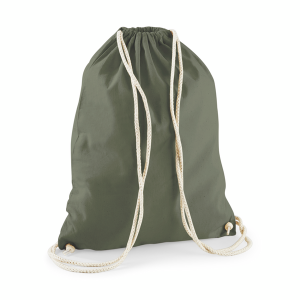 W110 sac de gym en coton — Vert olive