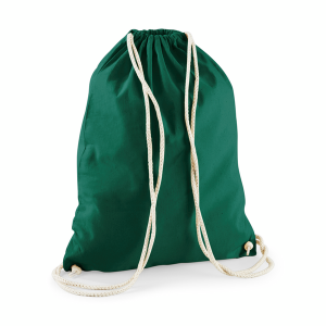 W110 sac de gym en coton — Vert bouteille