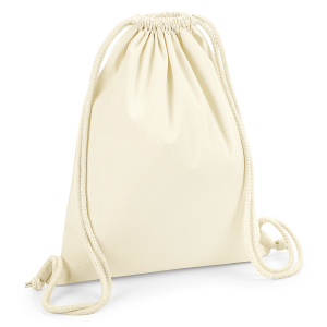 W260 Sac de gym en coton biologique de qualité — Naturel