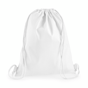 W210 Sac de gym en coton de qualité — Blanc