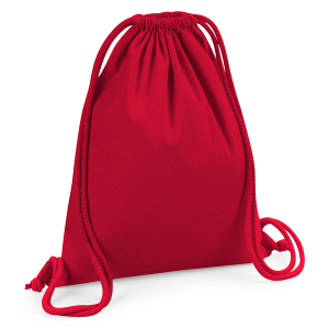 W260 Sac de gym en coton biologique de qualité — Rouge classique