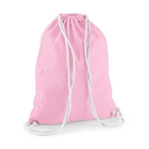 W110 sac de gym en coton — Rose/Blanc classique