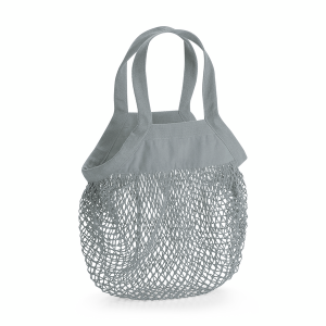W151 Mini Filet à Provisions en Coton Biologique — Gris pur