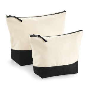W544 Trousse à Accessoires en toile avec base colorée — Naturel/Noir