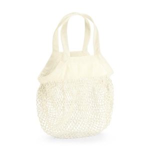 W151 Mini Filet à Provisions en Coton Biologique — Naturel
